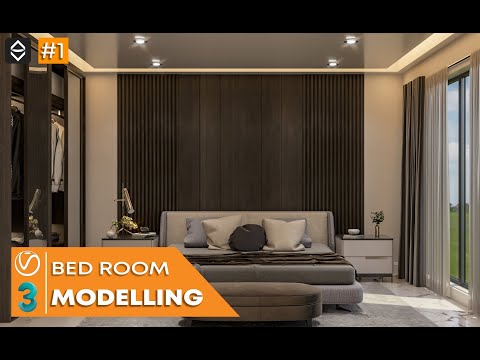 3Ds Max Bedroom Modelling Tutorial |  3Ds Max + Vray Bedroom Modelling and Texturing Tutorial | #1