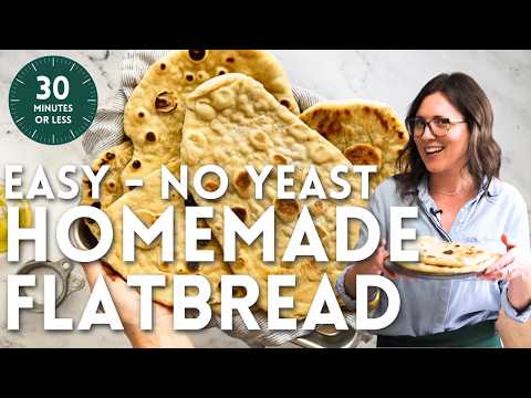 EASY 20-Minute Homemade Flatbread Recipe - NO YEAST!