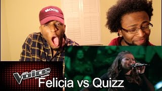 The Voice Battle - Felicia Temple vs. Quizz Swanigan: "Titanium" (Reaction)