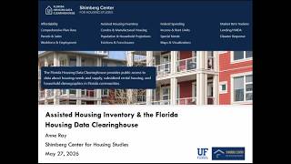 Assisted Housing Inventory & the Florida Housing Data Clearinghouse