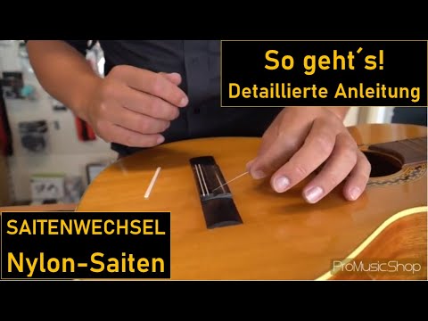 So wechselst du ganz einfach die Nylon-Saiten deiner Konzertgitarre/klassischen Gitarre - Anleitung