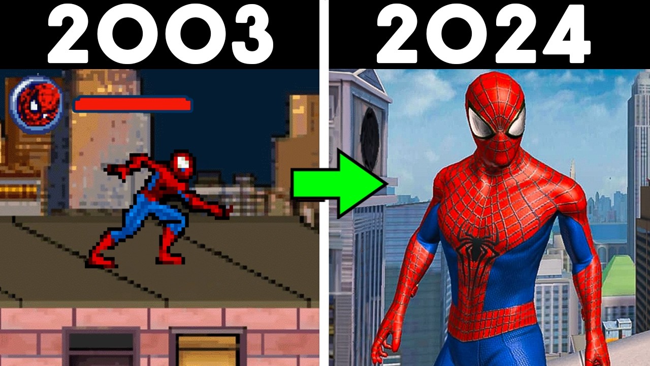 Evolução do HOMEM ARANHA nos JOGOS de CELULAR
