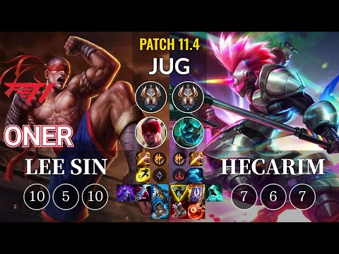 T1 Oner Lee Sin vs Hecarim Jungle - KR Patch 11.4