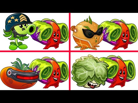 PvZ 2 Every Plant With Rhubarbarian vs Team Zombie - Which is Best Combos