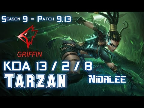 GRF Tarzan NIDALEE vs KARTHUS Jungle - Patch 9.13 KR Ranked
