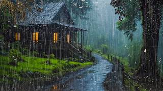 Powerful Rain Sounds in Forest - Natural Thunderstorm Audio for Sleeping, Meditation, Inner Peace