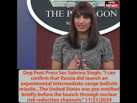 Dep Pent Press Sec: US was pre-notified briefly before intermediate-range ballistic IRBM launch