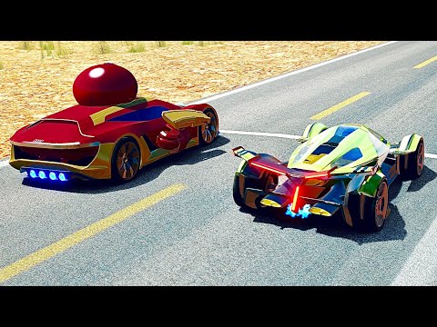Lamborghini V12 Vision GT vs Audi e-tron IRON MAN Edition at Desert Drag Race