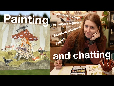Painting with watercolours & chatting about art supplies and fleeting hobbies.