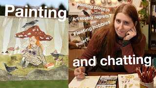 Painting with watercolours & chatting about art supplies and fleeting hobbies.