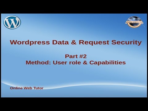 Wordpress Plugin Data Request Security 2 | Method User Role Capabilities