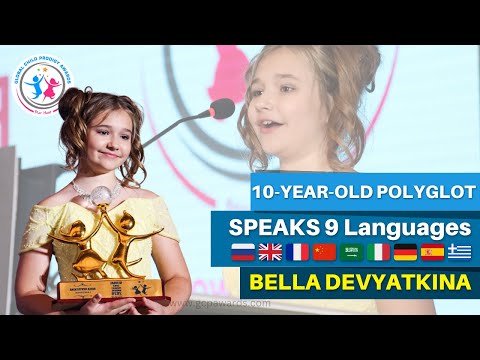 10-Year-Old Bella Devyatkina Speaks 9 Languages 🗣️ & Stuns the World🌟 Global Child Prodigy Awards 🏆🎉