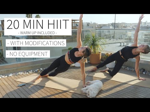 20 MINUTE FULL BODY HIIT - With Modifications, Warmup Included, No Equipment | Dr. LA Thoma Gustin