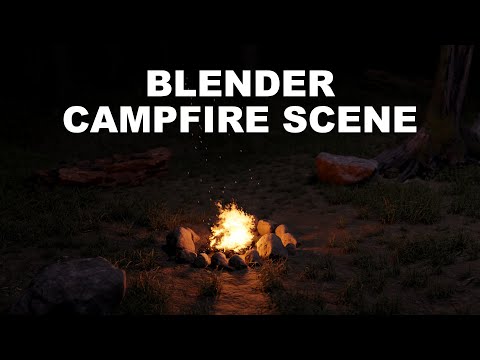 3D Campfire Scene in Blender