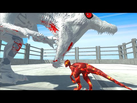 Velociraptor Lava Of Zombies Spinosaurus Death Run - Animal Revolt Battle Simulator ARBS
