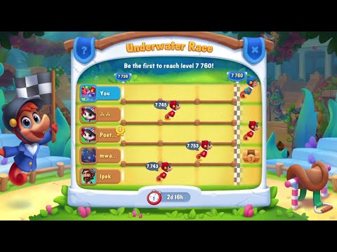@Fishdom Win Strikes Level 7736 - 7757, Win Underwater Race. Got Rewards.
