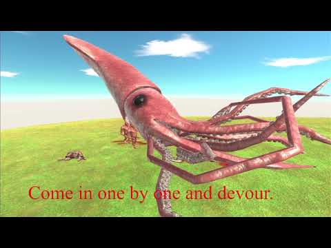 Colossal Squid swallowing  : Animal Revolt Battle Simulator