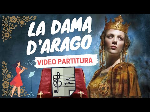 La Dama d'Aragó . Partitura amb acords. Partitura con acordes.