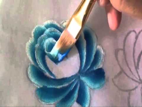 One stroke painting of flowers Roses Tutorial 16