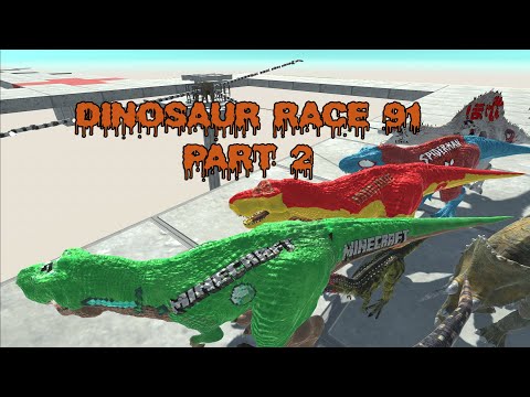 DINOSAUR RACE 91 PART 2(all units race) - Animal Revolt Battle Simulator