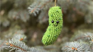 Crochet Christmas Pickle Ornament