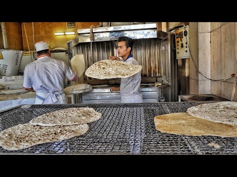 Baking very tasty bread in iranian bakery |easy and tasty bread recipes