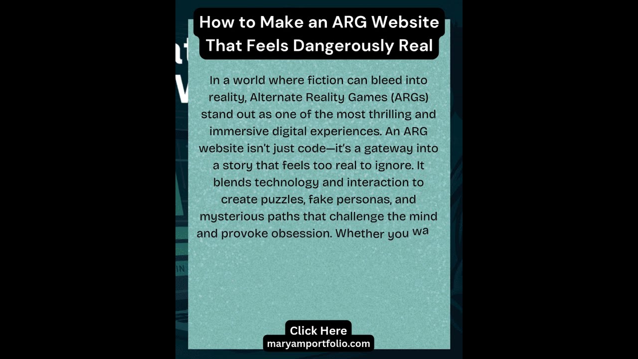 How to Make an ARG Website That Feels Dangerously Real