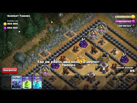 290 peeka 6 jumping or 25 clone spell vs full maxed clan (private server)