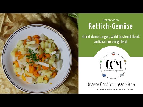 , title : 'Rezeptvideo: Rettich-Gemüse stärkt laut TCM deine Lunge, wirkt hustenstillend, und entgiftend.'