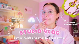 STUDIO VLOG ✿ making new sweaters & working in starbucks / day in the life of a small business owner