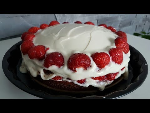 Erdbeerkuchen mit Mascarpone - leichte leckere Sommertorte