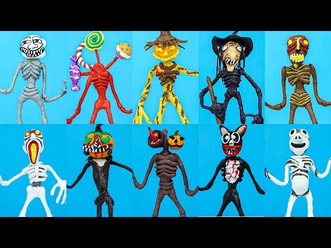 ALL SIREN HEAD Trevor Henderson In Halloween with Clay Creatures