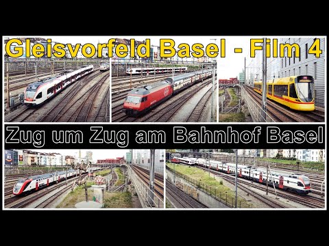 Gleisvorfeld Basel Film4; Zug um Zug am Gleisvorfeld Bahnhof Basel SBB, Stadt Basel, Schweiz 2020