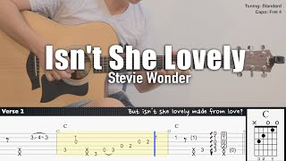 Isn&#39;t She Lovely - Stevie Wonder | Fingerstyle Guitar | TAB + Chords + Lyrics