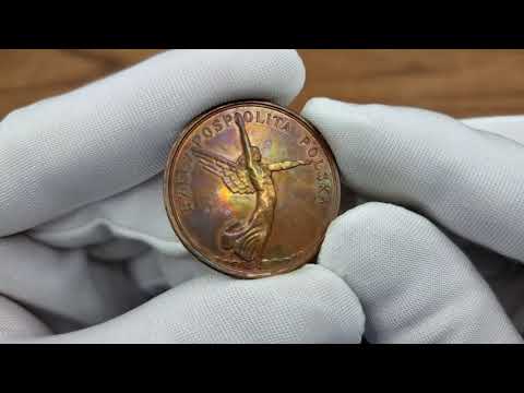 PRÓBA. 5 złotych 1927 NIKE – MIEDŹ – Najpiękniejsza próba II RP – UNIKAT  | Aukcja 32 Niemczyk