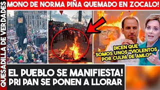 ¡EL PUEBLO SE MANIFESTÓ! Quemaron mono de Norma Piña en ZÓCALO, abuchearon FUERTE a la SCJN!!!