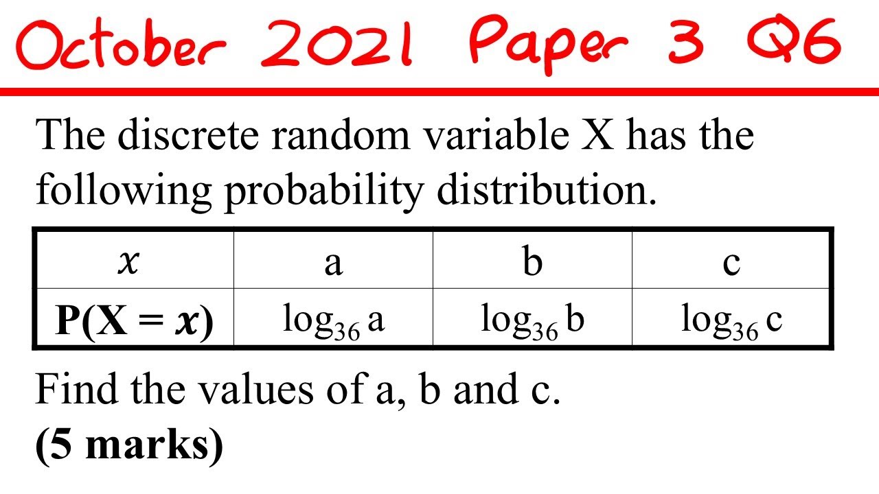 4 Past Exam Questions on PROBABILITY DISTRIBUTIONS - Statistics Edexcel A Level and AS Maths
