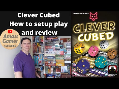 How to setup, play and review Clever Cubed board game roll and write by * AmassGames * Wolfgang! - YouTube