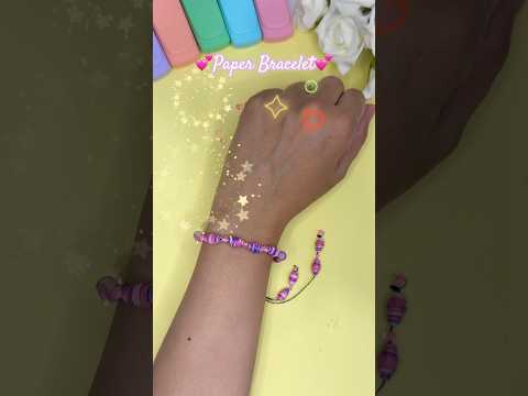 DIY Cute Paper bracelet | how to make bracelet with paper beads #papercraft #craft #jewellery #gift