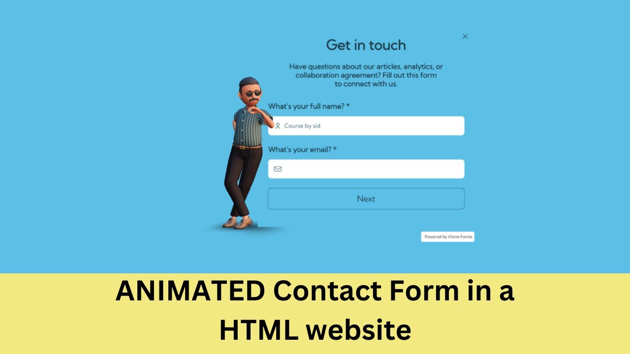Animated Contact Form in a HTML Website Using Visme AI