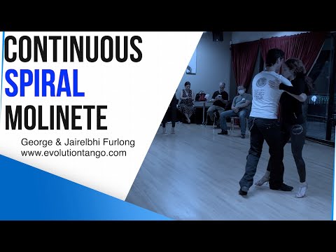 Continuous molinete with a sacada.  George and Jairelbhi's level 2 Class at Studio22.