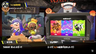 スプラトゥーン３　グランドフェスティバル　結果発表