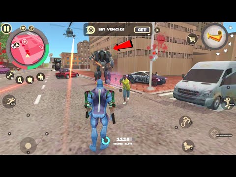 Rope Hero: Vice Town (Rope Hero Fight Car Robot) Luxury Red Car on Road - Android Gameplay HD