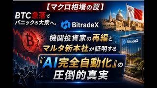 【マクロ相場の罠】BTC急落でパニックの大衆へ。機関投資家の再編とマルタ新本社が証明する『AI完全自動化』の圧倒的真実
