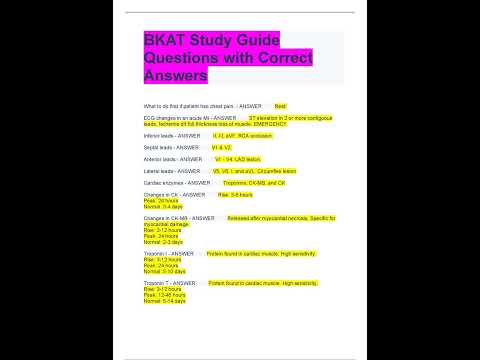 BKAT Study Guide Questions with Correct Answers