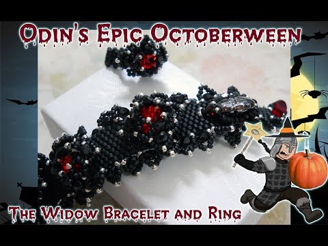 Widow Beaded Bracelet and Ring Set Part 1 - Spooky Lessons With Odin