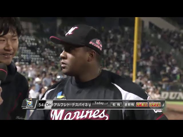 マリーンズ・デスパイネ選手ヒーローインタビュー 2015/8/14 Bs-M