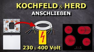 Herd (Ofen) anschließen. 230V & 400V (5 und 3 Drähte). Anleitung und Tipps. Autarkes Ceranfeld