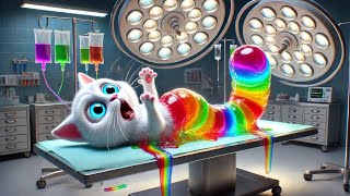 Kitten mutates into Gummy worms🙀 after eating Jelly worms🪱 #ai #catlover #cutecat #catvideos #cat