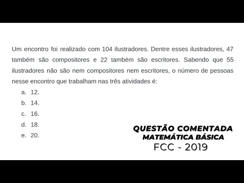 Matemática para Concursos | Questão FCC 2019 Resolvida Passo a Passo | Problema de Conjuntos!